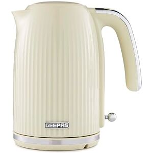 GEEPAS 1.7L Electric Kettle Cordless Jug Kettle with Rapid Boil Auto Shut Off & Boil Dry Protection 360° Rotational Base, Removable & Washable Filter for Hot Water Coffee Tea 3000W Fluted Cream GEEPAS 1.7L Electric Kettle Cordless Jug Kettle with Rapid Boil Auto Shut Off & Boil Dry Protection 360° Rotational Base, Removable & Washable Filter for Hot Water Coffee Tea 3000W Fluted Cream