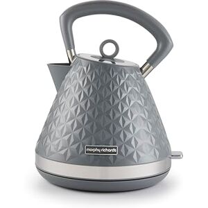 Morphy Richards Vector Pyramid Kettle, 1.5L 3kW Rapid Boil, Anti Limescale Filter, Boil Dry Protection, Water Window, Pull Ring Removeable Lid, 360 Cordless Base, Grey, 108135 Morphy Richards Vector Pyramid Kettle, 1.5L 3kW Rapid Boil, Anti Limescale Filter, Boil Dry Protection, Water Window, Pull Ring Removeable Lid, 360 Cordless Base, Grey, 108135