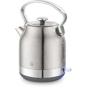 Swan SK14631SS Retro Traditional Kettle, Rapid Boil, Removable Limescale Filter, Easy Pour, 360 Degree Base, Water Indicator Window and Boil Dry Protection 1.7L, 3KW, Stainless Steel Swan SK14631SS Retro Traditional Kettle, Rapid Boil, Removable Limescale Filter, Easy Pour, 360 Degree Base, Water Indicator Window and Boil Dry Protection 1.7L, 3KW, Stainless Steel