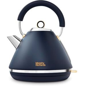 Morphy Richards Accents Pyramid Kettle, Soft Gold Collection, 1.5L, 3KW Rapid Boil, Removable Filter, 360 Cordless Base, Easy View Water Window, Navy, 102045 Morphy Richards Accents Pyramid Kettle, Soft Gold Collection, 1.5L, 3KW Rapid Boil, Removable Filter, 360 Cordless Base, Easy View Water Window, Navy, 102045