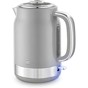 Swan SK19025GRY Retro Jug Kettle, Rapid Boil, Removable Limescale Filter, Easy Pour, 360 Degree Base, Water Indicator Window and Boil Dry Protection 1.7L, 3KW, Grey and Stainless Steel Swan SK19025GRY Retro Jug Kettle, Rapid Boil, Removable Limescale Filter, Easy Pour, 360 Degree Base, Water Indicator Window and Boil Dry Protection 1.7L, 3KW, Grey and Stainless Steel