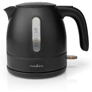 NEDIS 1L Electric Kettle with Quick Boil Time, Boil-Dry Protection, 360° Cordless Base and Removable Filter, 2150W Black NEDIS 1L Electric Kettle with Quick Boil Time, Boil-Dry Protection, 360° Cordless Base and Removable Filter, 2150W Black
