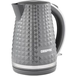 GEEPAS 1.7L Cordless Electric Kettle Textured Kettle with 360° Rotational Base & Concealed Heating Auto Shut Off Boil Dry Sensor Space Saving Cord Storage and LED Indicator 2200W Argyle Grey GEEPAS 1.7L Cordless Electric Kettle Textured Kettle with 360° Rotational Base & Concealed Heating Auto Shut Off Boil Dry Sensor Space Saving Cord Storage and LED Indicator 2200W Argyle Grey