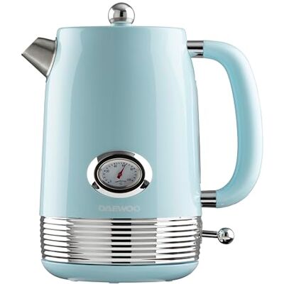 Daewoo Denver Sky Blue 1.5l Kettle - Stylish Design With Temperature Gauge Daewoo Denver Sky Blue 1.5l Kettle - Stylish Design With Temperature Gauge