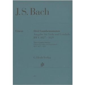 Bach, Johann Sebastian Sonatas for Viola da Gamba and Harpsichord BWV 1027-1029 viola and harpsichord (HN 684) Bach, Johann Sebastian Sonatas for Viola da Gamba and Harpsichord BWV 1027-1029 viola and harpsichord (HN 684)