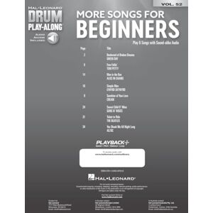 Various More Songs for Beginners Drum Play-Along Volume 52 (Hal Leonard Drum Play-Along, 52) Various More Songs for Beginners Drum Play-Along Volume 52 (Hal Leonard Drum Play-Along, 52)