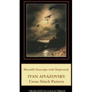 George, Kathleen Moonlit Seascape with Shipwreck: Ivan Aivazovsky Cross Stitch Pattern George, Kathleen Moonlit Seascape with Shipwreck: Ivan Aivazovsky Cross Stitch Pattern