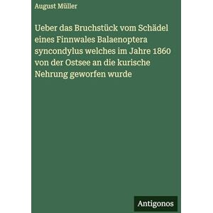 Müller, August Ueber das Bruchstück vom Schädel eines Finnwales Balaenoptera syncondylus welches im Jahre 1860 von der Ostsee an die kurische Nehrung geworfen wurde Müller, August Ueber das Bruchstück vom Schädel eines Finnwales Balaenoptera syncondylus welches im Jahre 1860 von der Ostsee an die kurische Nehrung geworfen wurde