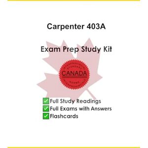 Zhang, Amy Red Seal Carpenter Exam Preparation Study Guide: Red Seal 403A Exam Zhang, Amy Red Seal Carpenter Exam Preparation Study Guide: Red Seal 403A Exam