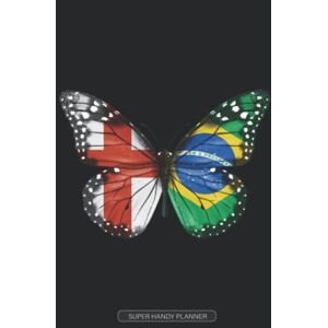 Country Planners, Popini Planner: English Brazilian Flag Combined Butterfly Flags Of England Brazil Country Planners, Popini Planner: English Brazilian Flag Combined Butterfly Flags Of England Brazil