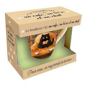 Mug Le bonheur c'est un café, un livre et un chat: Coffret avec 1 mug Mug Le bonheur c'est un café, un livre et un chat: Coffret avec 1 mug