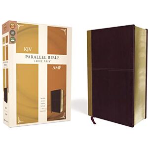 Zondervan KJV, Amplified, Parallel Bible, Large Print, Leathersoft, Tan/Burgundy, Red Letter: Two Bible Versions Together for Study and Comparison Zondervan KJV, Amplified, Parallel Bible, Large Print, Leathersoft, Tan/Burgundy, Red Letter: Two Bible Versions Together for Study and Comparison