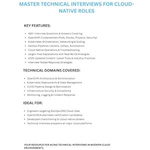 Singh, Dipu OpenShift & Kubernetes Interview Handbook: 480+ DevOps, CI/CD, and Cloud-Native Q&A for Technical Interviews (2025 Edition) Singh, Dipu OpenShift & Kubernetes Interview Handbook: 480+ DevOps, CI/CD, and Cloud-Native Q&A for Technical Interviews (2025 Edition)