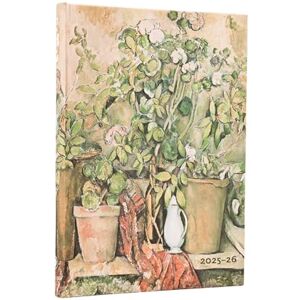 Paperblanks 2026 Cezanne's Terracotta Pots and Flowers Midi 18-month Horizontal Hardcover Flexi Dayplanner 2025-2026 (Elastic Band Closure): Kalendarz 18-miesięczny Paperblanks 2026 Cezanne's Terracotta Pots and Flowers Midi 18-month Horizontal Hardcover Flexi Dayplanner 2025-2026 (Elastic Band Closure): Kalendarz 18-miesięczny