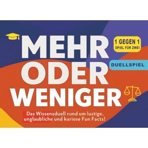 Fennel, Andreas Mehr oder Weniger Spiel für 2 Personen Duell-Buch Spiele zu zweit Erwachsene Teenager Kinder Paare 1 gegen 1 Gesellschaftsspiele Geschenk Paar Fennel, Andreas Mehr oder Weniger Spiel für 2 Personen Duell-Buch Spiele zu zweit Erwachsene Teenager Kinder Paare 1 gegen 1 Gesellschaftsspiele Geschenk Paar