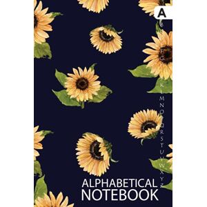 Claborn, Lisan Alphabetical Notebook: A5 Alphabetical A-Z Index Lined Journal with Tabs Printed, Sunflowers Design Navy Claborn, Lisan Alphabetical Notebook: A5 Alphabetical A-Z Index Lined Journal with Tabs Printed, Sunflowers Design Navy
