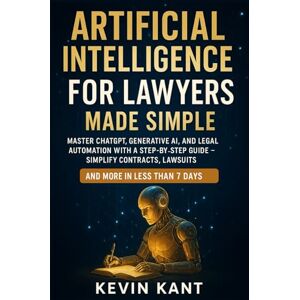 Kant, Kevin ARTIFICIAL INTELLIGENCE for LAWYERS Made Simple: Master ChatGPT, Generative AI, and Legal Automation with a Step-by-Step Guide – Simplify Contracts, Lawsuits, and More in Less Than 7 Days Kant, Kevin ARTIFICIAL INTELLIGENCE for LAWYERS Made Simple: Master ChatGPT, Generative AI, and Legal Automation with a Step-by-Step Guide – Simplify Contracts, Lawsuits, and More in Less Than 7 Days