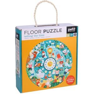Petit Collage Floor Puzzle, Telling The Time, 24-Pieces – Large Puzzle for Kids, Wooden Clock Hands can be Moved to Show The time, Completed Puzzle Measures 18” x 24” –Great Gift Idea for Ages 3+ Petit Collage Floor Puzzle, Telling The Time, 24-Pieces – Large Puzzle for Kids, Wooden Clock Hands can be Moved to Show The time, Completed Puzzle Measures 18” x 24” –Great Gift Idea for Ages 3+