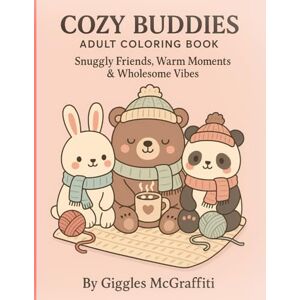 McGraffiti, Giggles Cozy Buddies Adult Coloring Book – Snuggly Friends, Warm Moments & Wholesome Vibes: 60 Cute & Cozy Companions Plus Bonus Pages for Markers & Shading Practice McGraffiti, Giggles Cozy Buddies Adult Coloring Book – Snuggly Friends, Warm Moments & Wholesome Vibes: 60 Cute & Cozy Companions Plus Bonus Pages for Markers & Shading Practice