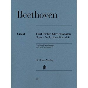 Beethoven, Ludwig van Fünf leichte Klaviersonaten op. 2 Nr. 1, op. 14 und op. 49: Klavier zu zwei Händen; Urtextausgabe Beethoven, Ludwig van Fünf leichte Klaviersonaten op. 2 Nr. 1, op. 14 und op. 49: Klavier zu zwei Händen; Urtextausgabe