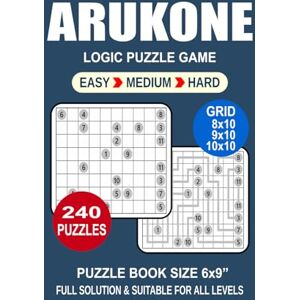 TheSmartBrain, Goody Arukone Puzzle Book For Adults: 240 Puzzles Arukone Great Logic Puzzle Game For Adults Seniors and Teens 3 Levels: Easy Medium and Hard Portable size 6x9 Inches. TheSmartBrain, Goody Arukone Puzzle Book For Adults: 240 Puzzles Arukone Great Logic Puzzle Game For Adults Seniors and Teens 3 Levels: Easy Medium and Hard Portable size 6x9 Inches.