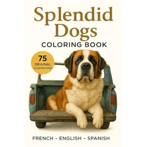 Lev, M Yann Splendid dogs Coloring book: 75 original and realistic illustrations (8,5 x 11) trilingual (English, French, Spanish) (Realistic Animals) Lev, M Yann Splendid dogs Coloring book: 75 original and realistic illustrations (8,5 x 11) trilingual (English, French, Spanish) (Realistic Animals)