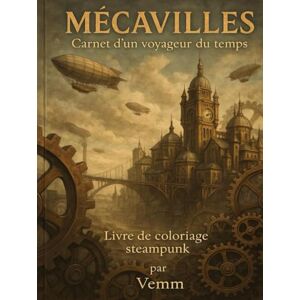 Vemm MECAVILLES Carnet d'un voyageur du temps: Livre de coloriage steampunk Vemm MECAVILLES Carnet d'un voyageur du temps: Livre de coloriage steampunk