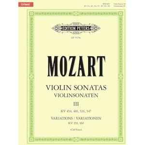 Wolfgang Amadeus Mozart Mozart: Violin Sonatas Volume 3 (Score & Parts) (EP7579C): K454, 481, 526, 547 Variations K359, 360 (Edition Peters, 3) Wolfgang Amadeus Mozart Mozart: Violin Sonatas Volume 3 (Score & Parts) (EP7579C): K454, 481, 526, 547 Variations K359, 360 (Edition Peters, 3)