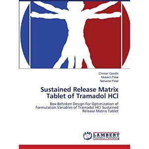 Gandhi, Chintan Sustained Release Matrix Tablet of Tramadol HCl: Box-Behnken Design For Optimization of Formulation Variables of Tramadol HCl Sustained Release Matrix Tablet Gandhi, Chintan Sustained Release Matrix Tablet of Tramadol HCl: Box-Behnken Design For Optimization of Formulation Variables of Tramadol HCl Sustained Release Matrix Tablet