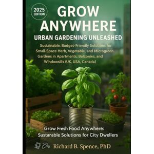 Spence, PhD, Richard B. Grow Anywhere: Urban Gardening Unleashed: Sustainable, Budget-Friendly Solutions for Small-Space Herb, Vegetable, and Microgreen Gardens in Apartments, Balconies, and Windowsills (UK, USA, Canada) Spence, PhD, Richard B. Grow Anywhere: Urban Gardening Unleashed: Sustainable, Budget-Friendly Solutions for Small-Space Herb, Vegetable, and Microgreen Gardens in Apartments, Balconies, and Windowsills (UK, USA, Canada)