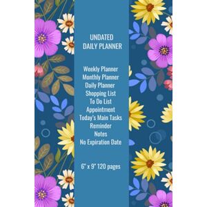 D, D T A Undated Calendar Daily Planner, Weekly Planner, Monthly Planner, Daily Planner, Shopping List, To Do List, Appointment, Today’s Main Tasks Reminder, Notes, No Expiration Date, 6" x 9" 120 Pages D, D T A Undated Calendar Daily Planner, Weekly Planner, Monthly Planner, Daily Planner, Shopping List, To Do List, Appointment, Today’s Main Tasks Reminder, Notes, No Expiration Date, 6" x 9" 120 Pages