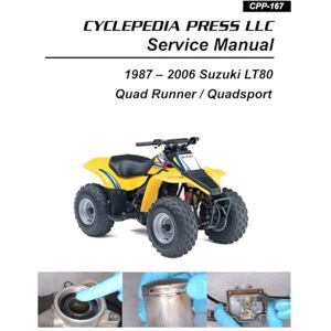 Cyclepedia Press LLC 1987-2006 Suzuki LT80, Kawasaki KFX80 Cyclepedia Printed ATV Service Manual Cyclepedia Press LLC 1987-2006 Suzuki LT80, Kawasaki KFX80 Cyclepedia Printed ATV Service Manual