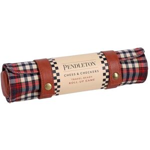 Chronicle Books Pendleton Red Black Check Pattern Chess & Checkers: Travel-ready Roll-up Game Chronicle Books Pendleton Red Black Check Pattern Chess & Checkers: Travel-ready Roll-up Game