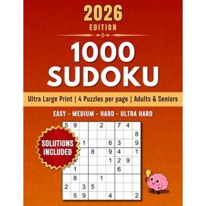 Co., Mindbright 2026 Edition 1000 Sudoku Ultra Large Print Puzzle Book for Adults and Seniors (20pt Font Size): Boost Your Brain Power with Easy-to-Read ... (2026 Edition 1000 Sudoku Puzzle Book) Co., Mindbright 2026 Edition 1000 Sudoku Ultra Large Print Puzzle Book for Adults and Seniors (20pt Font Size): Boost Your Brain Power with Easy-to-Read ... (2026 Edition 1000 Sudoku Puzzle Book)