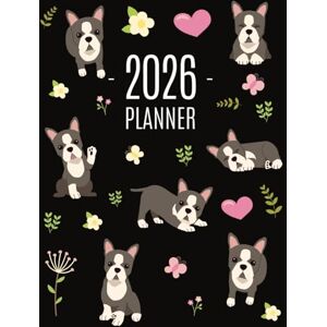 Press, Happy Oak Tree Boston Terrier Planner 2026: Daily Organizer: January-December (12 Months) Cute Dog Year Scheduler with Pretty Pink Hearts Press, Happy Oak Tree Boston Terrier Planner 2026: Daily Organizer: January-December (12 Months) Cute Dog Year Scheduler with Pretty Pink Hearts