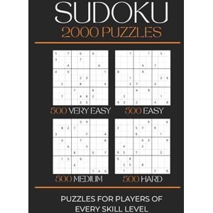Sandy, F. C. Sudoku 2000 Puzzles: 2000 Puzzles Across Four Difficulty Levels (Very Easy, Easy, Normal, and Hard with 500 Puzzles At Each Level) For Everyone From ... Stress, Train Your Brain, or Give as a Gift Sandy, F. C. Sudoku 2000 Puzzles: 2000 Puzzles Across Four Difficulty Levels (Very Easy, Easy, Normal, and Hard with 500 Puzzles At Each Level) For Everyone From ... Stress, Train Your Brain, or Give as a Gift