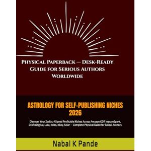 Pande, Nabal K ASTROLOGY FOR SELF-PUBLISHING NICHES 2026: Discover Your Zodiac-Aligned Profitable Niches Across Amazon KDP, IngramSpark, Draft2Digital, Lulu, Kobo, ... — Complete Physical Guide for Global Authors Pande, Nabal K ASTROLOGY FOR SELF-PUBLISHING NICHES 2026: Discover Your Zodiac-Aligned Profitable Niches Across Amazon KDP, IngramSpark, Draft2Digital, Lulu, Kobo, ... — Complete Physical Guide for Global Authors