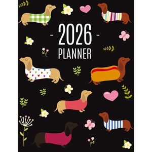 Press, Happy Oak Tree Dachshund Planner 2026: Funny Dog Monthly Agenda January-December Organizer (12 Months) Cute Puppy Scheduler with Flowers & Pretty Pink Hearts Press, Happy Oak Tree Dachshund Planner 2026: Funny Dog Monthly Agenda January-December Organizer (12 Months) Cute Puppy Scheduler with Flowers & Pretty Pink Hearts