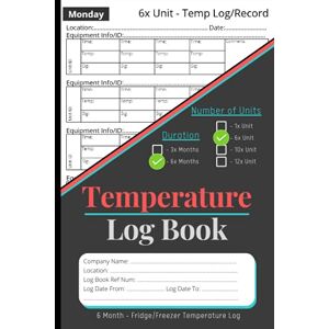 Designs, DNA Book Temperature Record Log Book for Fridge Freezer: 6 Unit 6 Months for recording Appliance Temperatures Commercial Kitchen Food Businesses Designs, DNA Book Temperature Record Log Book for Fridge Freezer: 6 Unit 6 Months for recording Appliance Temperatures Commercial Kitchen Food Businesses
