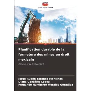 Tarango Mancinas, Jorge Rubén Planification durable de la fermeture des mines en droit mexicain: Une analyse de droit comparé Tarango Mancinas, Jorge Rubén Planification durable de la fermeture des mines en droit mexicain: Une analyse de droit comparé