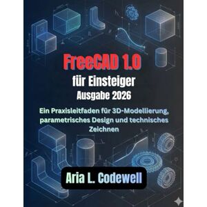 Codewell, Aria L. FreeCAD 1.0 für Anfänger (Ausgabe 2026): Ein praktischer Leitfaden für 3D-Modellierung, parametrisches Design und technisches Zeichnen Codewell, Aria L. FreeCAD 1.0 für Anfänger (Ausgabe 2026): Ein praktischer Leitfaden für 3D-Modellierung, parametrisches Design und technisches Zeichnen