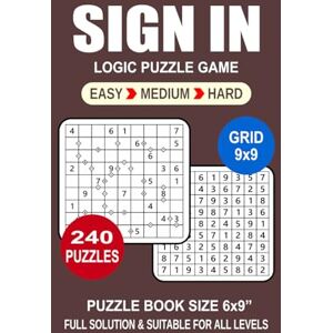 TheSmartBrain, Goody Sign In Puzzle Book For Adults: 240 Puzzles Sign In Great Logic Puzzle Game For Adults Seniors and Teens 3 Levels: Easy Medium and Hard Portable size 6x9 Inches. TheSmartBrain, Goody Sign In Puzzle Book For Adults: 240 Puzzles Sign In Great Logic Puzzle Game For Adults Seniors and Teens 3 Levels: Easy Medium and Hard Portable size 6x9 Inches.