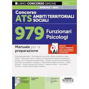 AA.VV Concorso ATS Ambiti Territoriali Sociali 979 Funzionari Psicologi – Manuale AA.VV Concorso ATS Ambiti Territoriali Sociali 979 Funzionari Psicologi – Manuale