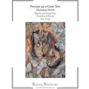 Stitchworks, Serenity Possum up a Gum Tree Cross Stitch Pattern – Marianne North – Large Size Edition: Regular and Large Print Cross Stitch Pattern Stitchworks, Serenity Possum up a Gum Tree Cross Stitch Pattern – Marianne North – Large Size Edition: Regular and Large Print Cross Stitch Pattern