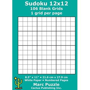 Cactus Publishing Inc. Sudoku 12x12 106 Blank Grids: 1 grid per page; 8.5" x 11"; 216 x 279 mm; White Paper; Page Numbers; Number Place; Su Doku; Nanpure; 12 x 12 Puzzle Template Boards Cactus Publishing Inc. Sudoku 12x12 106 Blank Grids: 1 grid per page; 8.5" x 11"; 216 x 279 mm; White Paper; Page Numbers; Number Place; Su Doku; Nanpure; 12 x 12 Puzzle Template Boards