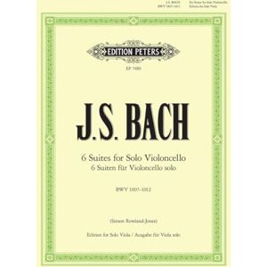 JEAN SEBASTIEN BACH 6 Cello Suites BWV 1007-1012 (Transcribed for Viola Solo): Noten für Viola solo JEAN SEBASTIEN BACH 6 Cello Suites BWV 1007-1012 (Transcribed for Viola Solo): Noten für Viola solo