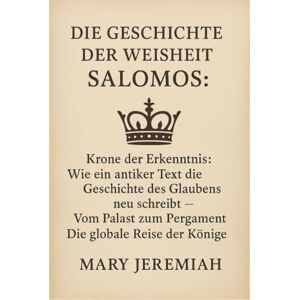 Jeremiah, Mary DIE GESCHICHTE DER WEISHEIT SALOMOS:: Krone der Erkenntnis: Wie ein antiker Text die Geschichte des Glaubens neu schreibt – Vom Palast zum Pergament – Die globale Reise der Könige Jeremiah, Mary DIE GESCHICHTE DER WEISHEIT SALOMOS:: Krone der Erkenntnis: Wie ein antiker Text die Geschichte des Glaubens neu schreibt – Vom Palast zum Pergament – Die globale Reise der Könige