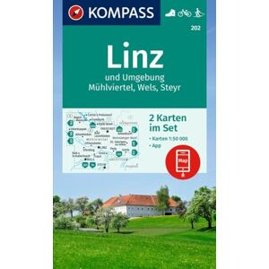 KOMPASS Wanderkarten-Set 202 Linz und Umgebung, Mühlviertel, Wels, Steyr (2 Karten) 1:50.000: inklusive Karte zur offline Verwendung in der KOMPASS-App. Fahrradfahren. Langlaufen. KOMPASS Wanderkarten-Set 202 Linz und Umgebung, Mühlviertel, Wels, Steyr (2 Karten) 1:50.000: inklusive Karte zur offline Verwendung in der KOMPASS-App. Fahrradfahren. Langlaufen.