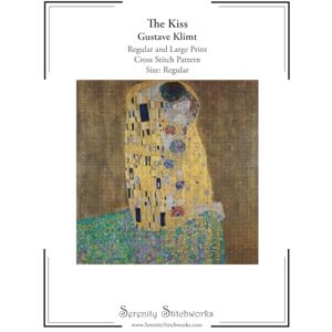 Stitchworks, Serenity The Kiss Cross Stitch Pattern – Gustave Klimt – Regular Size Edition: Regular and Large Print Cross Stitch Pattern Stitchworks, Serenity The Kiss Cross Stitch Pattern – Gustave Klimt – Regular Size Edition: Regular and Large Print Cross Stitch Pattern