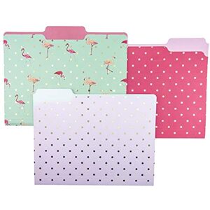 Graphique Flamingo Pink File Folder Set – File Set Includes 9 Folders and 3 Unique Flamingo and Polka Dot Designs, Embellished w/Gold Foil on Durable Triple-Scored Coated Cardstock, 11.75" x 9.5 Graphique Flamingo Pink File Folder Set – File Set Includes 9 Folders and 3 Unique Flamingo and Polka Dot Designs, Embellished w/Gold Foil on Durable Triple-Scored Coated Cardstock, 11.75" x 9.5